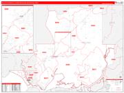 Vallejo-Fairfield Metro Area Wall Map Red Line Style 2022